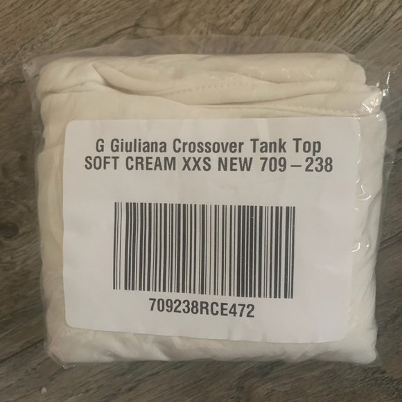 NWT G BY GIULIANA CROSSOVER TANK TOP SOFT CREAM XXS - Picture 5 of 7